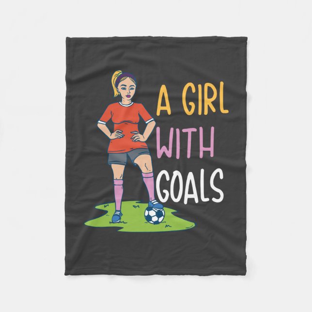 Couverture Polaire Football - Une Fille Avec Des Buts (Devant)