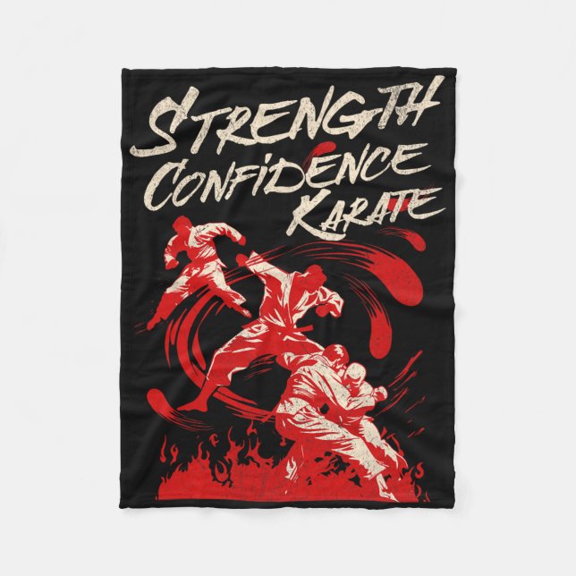 Couverture Polaire Force Confiance Karaté Esprit de Combat Martial (Devant)