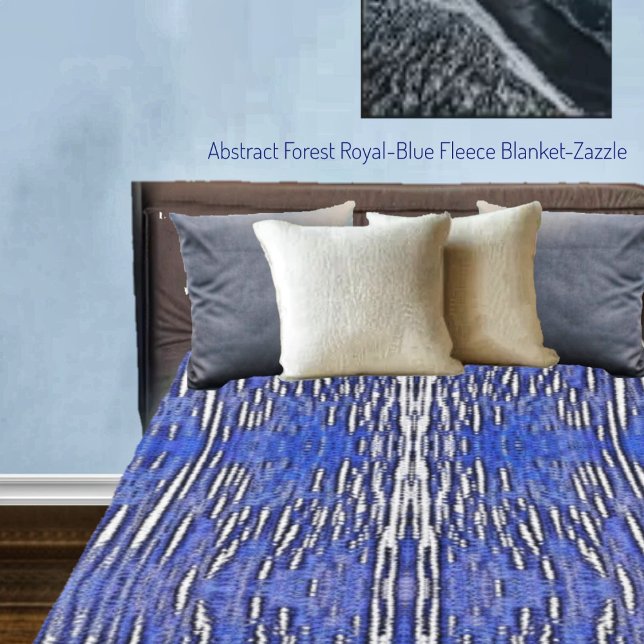 Couverture Polaire Forêt Abstraite Royal-Blue (Créateur téléchargé)