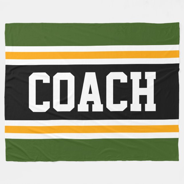 Couverture Polaire Forêt athlétique Green Black COACH Racing Stripes (Devant (Horizontal))