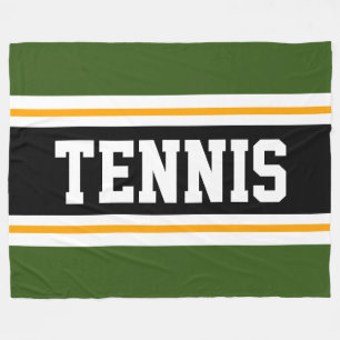 Couverture Polaire Forêt athlétique Vert Jaune Noir TENNIS Stripes