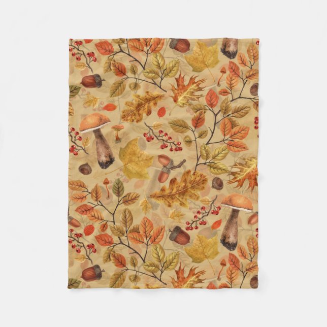 Couverture Polaire Forêt automnale sur ocre (Devant)