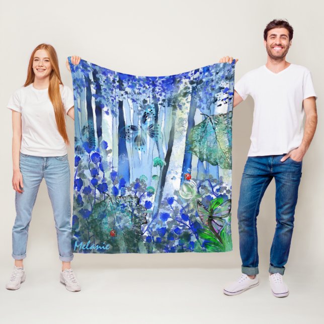 Couverture Polaire Forêt bleue (En situation)