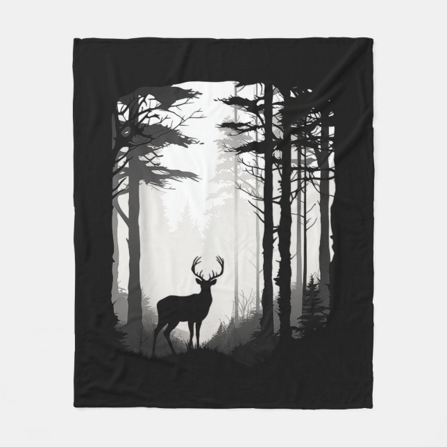 Couverture Polaire Forêt de cerfs faune (Devant)