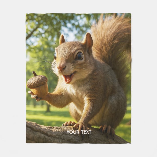 Couverture Polaire Forêt de fantaisie de petits écureuils mignons et  (Devant)