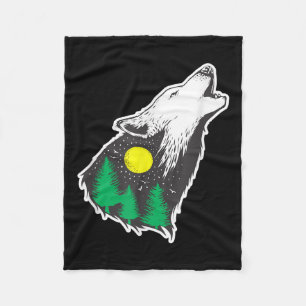 Couverture Polaire Forêt de la Lune du Loup Hurleur Protection Enviro
