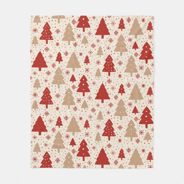 Couverture Polaire Forêt de Noël scandinave (Devant)
