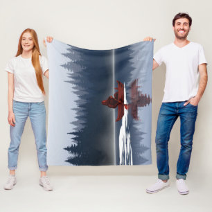 Couverture Polaire Forêt de pins sauvages du lac Bigfoot Canoë