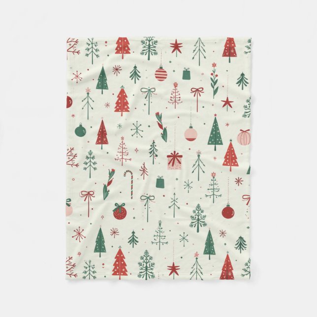 Couverture Polaire Forêt de vacances scandinave (Devant)