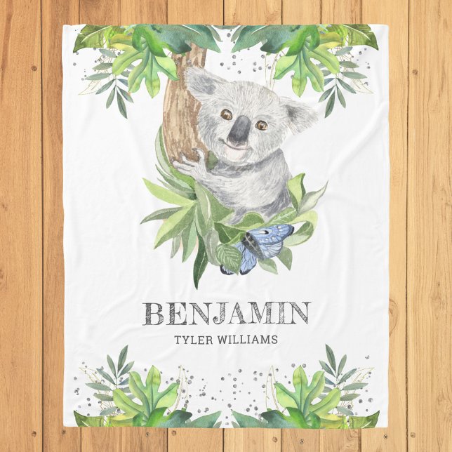 Couverture Polaire Forêt Rustique Petit Ourson Koala Mignon (Créateur téléchargé)