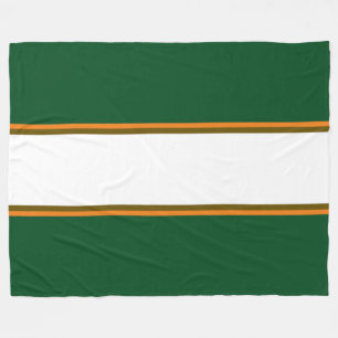 Couverture Polaire Forêt sportive Vert Orange Blanc Racing Stripes