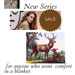 Couverture Polaire Forêt Vintage de la famille des cerfs