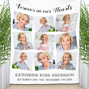 Couverture Polaire Forever In Our Hearts Custom 9 Photo Memorial