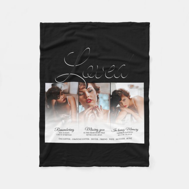 Couverture Polaire Forever Loved Memorial 3 Photo Memorial  (Devant)