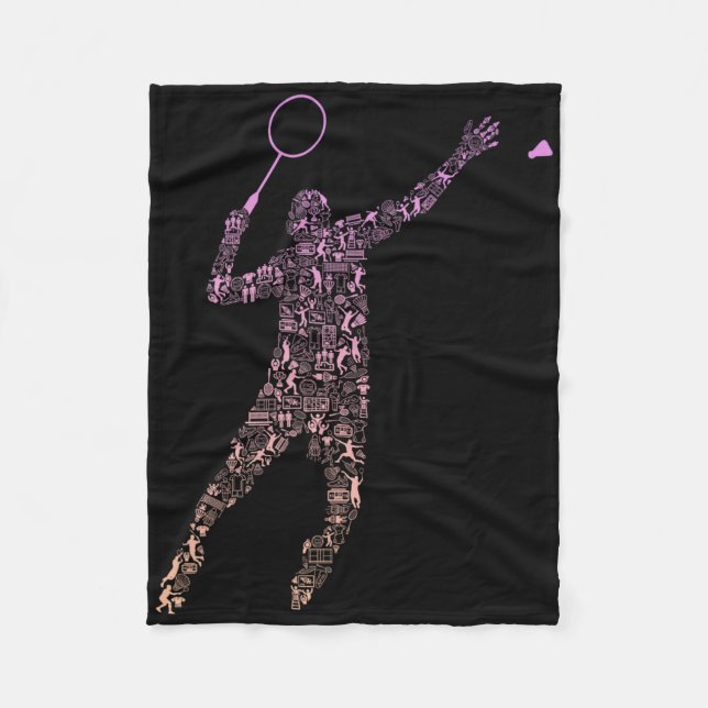 Couverture Polaire Forme Collage Silhouette Badminton Lecteur Chemise (Devant)