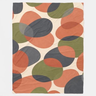 Couverture Polaire Forme organique, motif abstrait minimal chaud