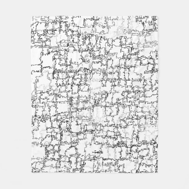 Couverture Polaire Formes Abstraites en noir et blanc (Devant)