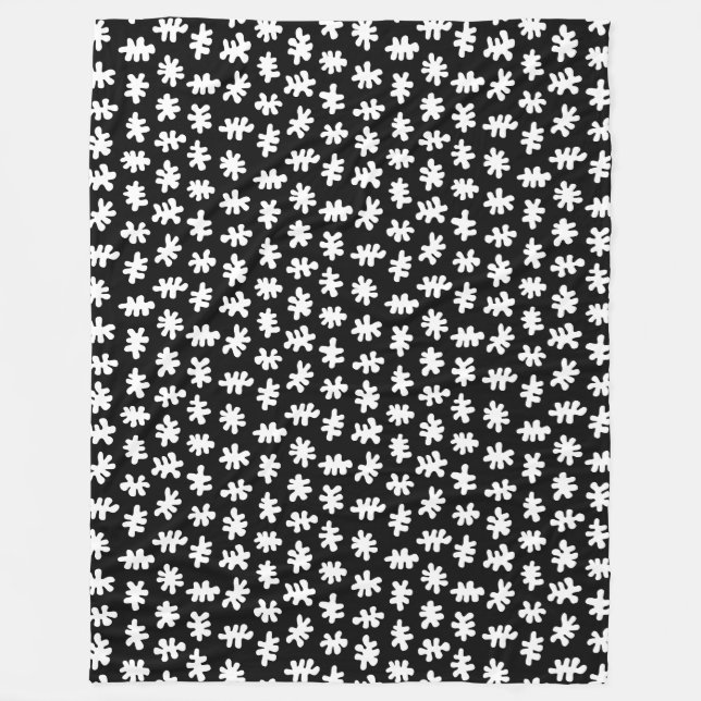 Couverture Polaire Formes amorphes 120322 - Blanc sur noir (Devant)
