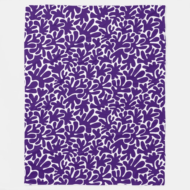 Couverture Polaire Formes biologiques Abstrait 240822 - Violet profon (Devant)