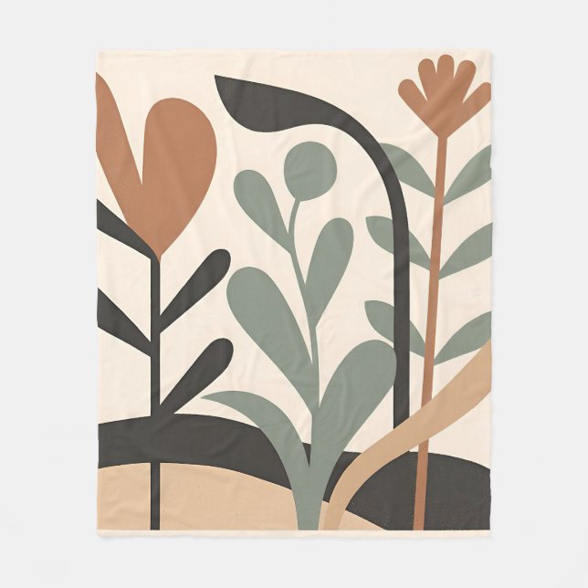Couverture Polaire Formes botaniques abstraites (Devant)
