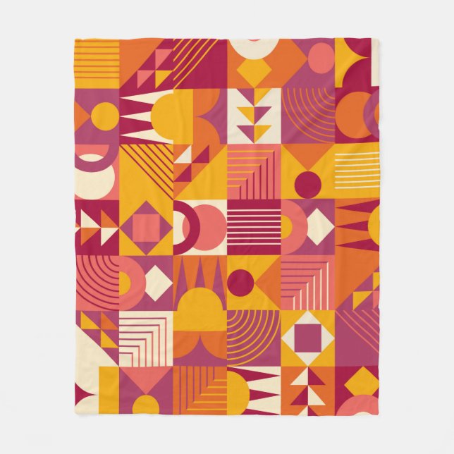 Couverture Polaire formes géométriques Abstraites motif transparent (Devant)