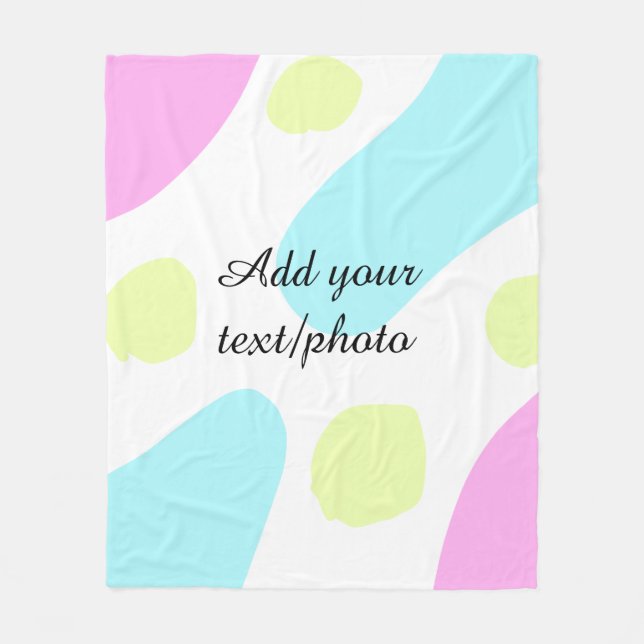 Couverture Polaire Formes géométriques abstraites pastel ajouter nom  (Devant)