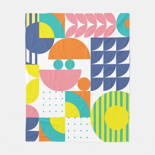 Couverture Polaire Formes géométriques Abstraites, Vintages modernes. (Devant)