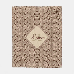 Couverture Polaire Formes Géométriques Beiges Et Brown