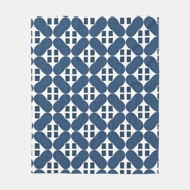 Couverture Polaire Formes géométriques bleues abstraites (Devant)