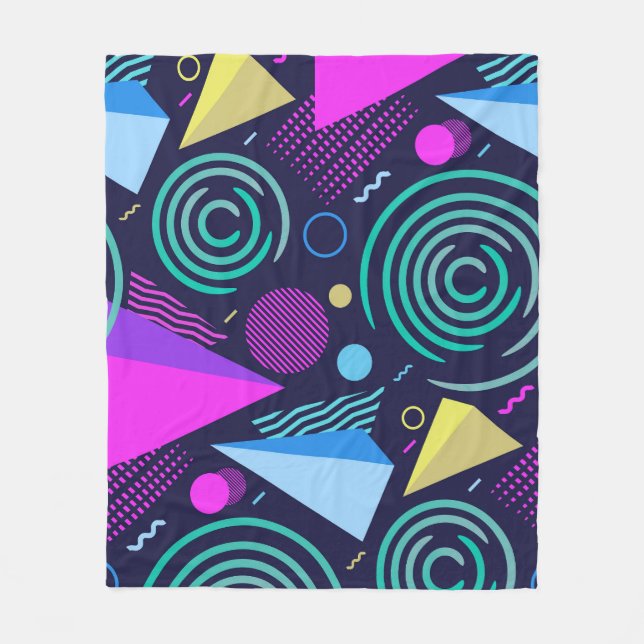 Couverture Polaire Formes géométriques de style Memphis (Devant)