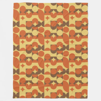Couverture Polaire Formes géométriques rétro orange marron jaune