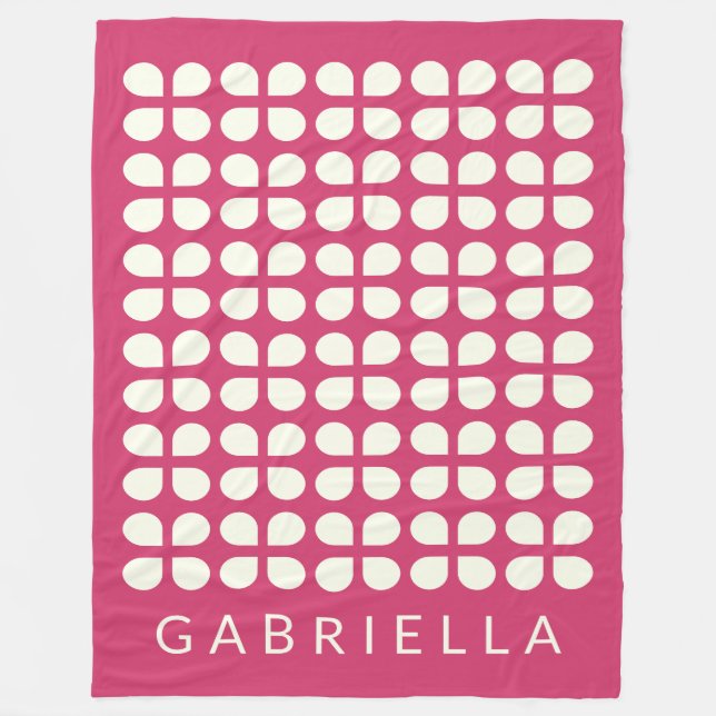 Couverture Polaire Formes modernes du milieu du siècle Raspberry Pers (Devant)