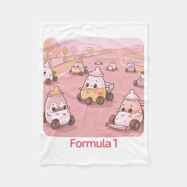 Couverture Polaire Formule 1 Biberon Voiture de Course Mignon Dessin  (Devant)