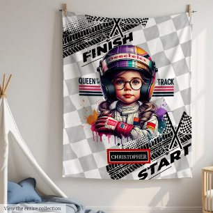 Couverture Polaire Formule de course élégante 1 Petit pilote fille ca