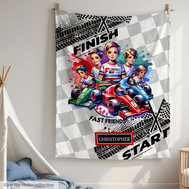 Couverture Polaire Formule moderne 1 Racing Boy Anniversaire (Modern Blanket Formula 1 Racing Boy Birthday)