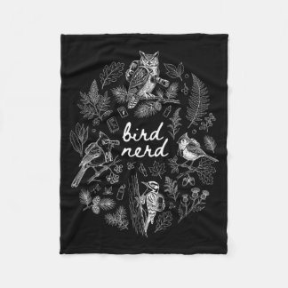 Couverture Polaire Fou des oiseaux Dessin à la main Vintage Ornitholo