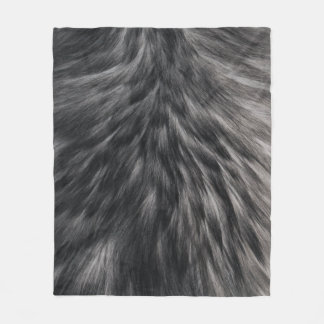 Couverture Polaire Fourrure Faux de luxe Imprimé noir Gris Mink Cheve