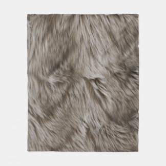 Couverture Polaire Fourrure Faux Imprimée Beige Tan Mink Cheveux d'an
