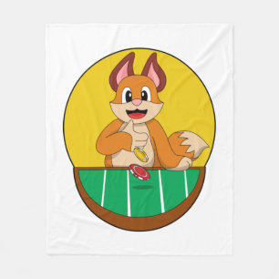 Couverture Polaire Fox at Poker avec des jetons de Poker