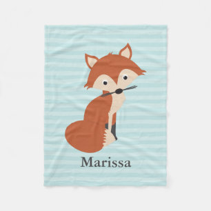 Couverture Polaire Fox curieux turquoise