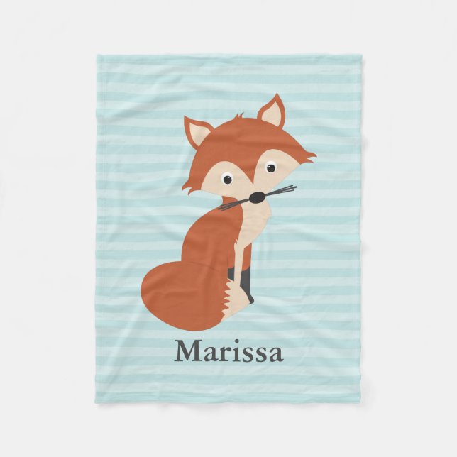 Couverture Polaire Fox curieux turquoise (Devant)