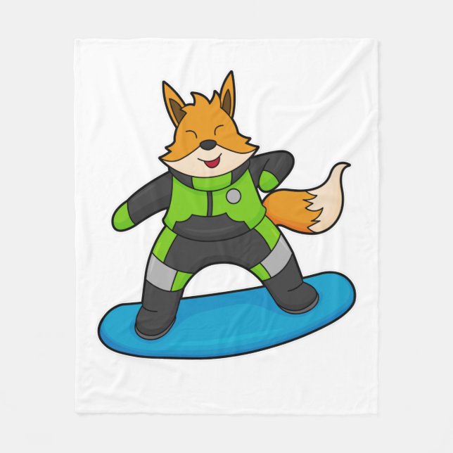 Couverture Polaire Fox en Snowboard avec Snowboard (Devant)