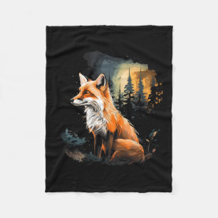 Couverture Polaire Fox Forest Nature Lover Mountains Randonnée Campin
