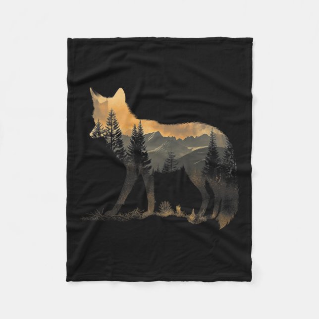 Couverture Polaire Fox Forest Nature Lover Mountains Randonnée Campin (Devant)