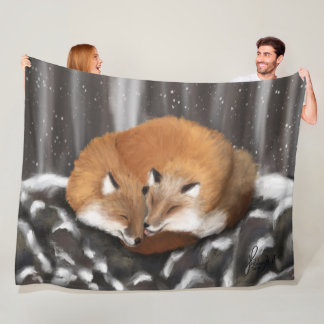 Couverture Polaire Fox Love sur Stone Haven