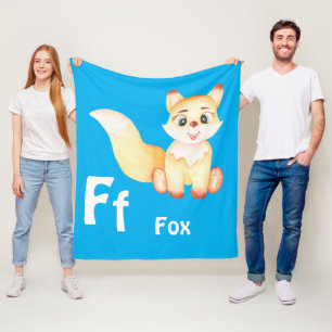 Couverture Polaire Fox personnaliser ABC : Lettre F - Ajouter votre n