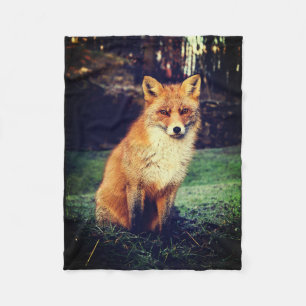 Couverture Polaire Fox rouge dans une forêt