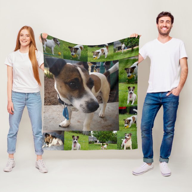 Couverture Polaire Fox Terriers Dans Un Collage Photo, (En situation)