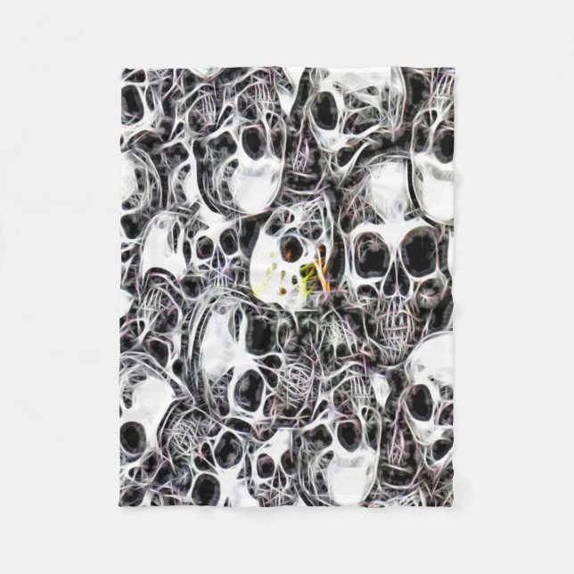 Couverture Polaire Fractale de cimetière de crâne de Skully (Devant)