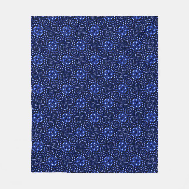 Couverture Polaire fractale de globe bleu néon (Devant)